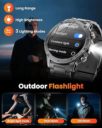 Military Smart Watches for Men Smart Watch with 1000 mAh Battery 100 Day Standby Time_3