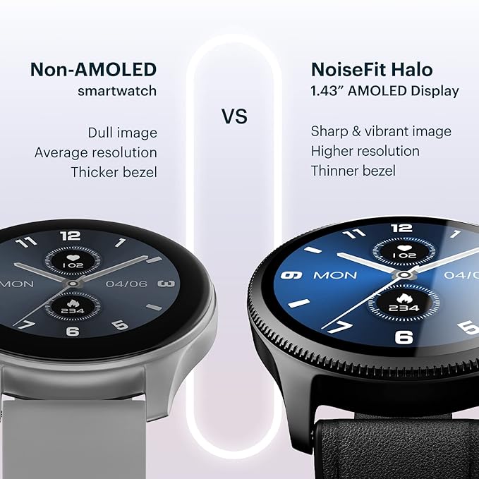 NoiseFit Halo AMOLED Display Bluetooth Calling Round Dial Smart Watch_2