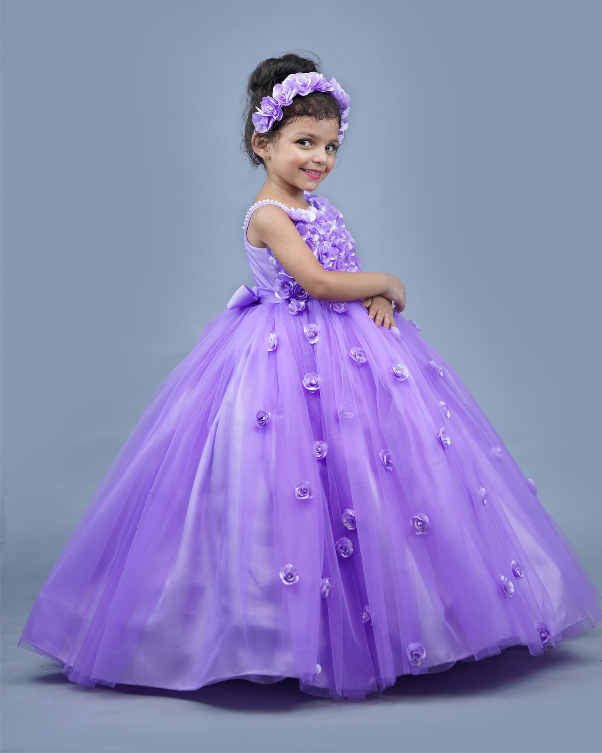 Kids Girls Floral Party Gown