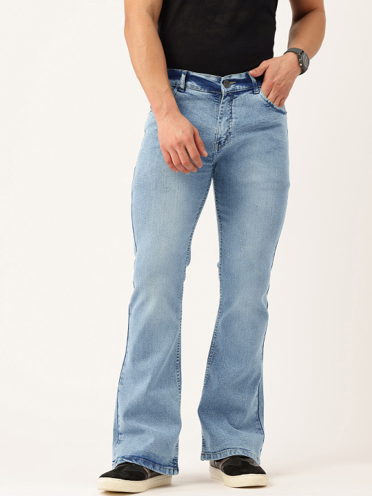 Men Bootcut Acid Wash Stretchable