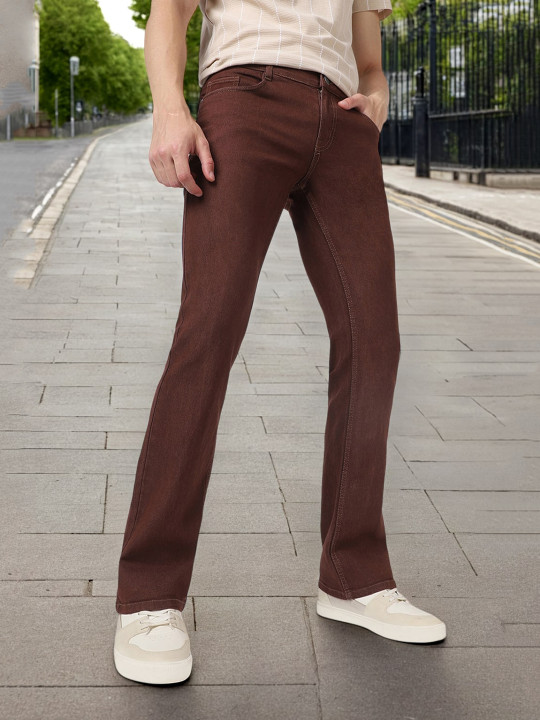 Men Mid Rise Light Fade Stretchable Bootcut