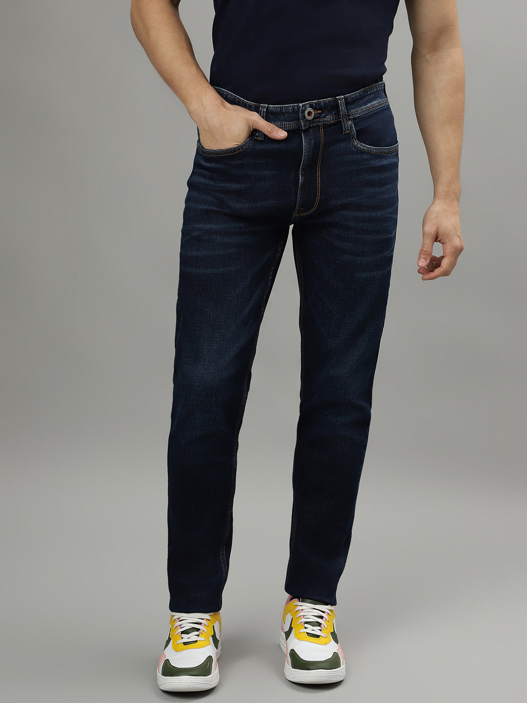 Men Mid Rise Regular Jeans