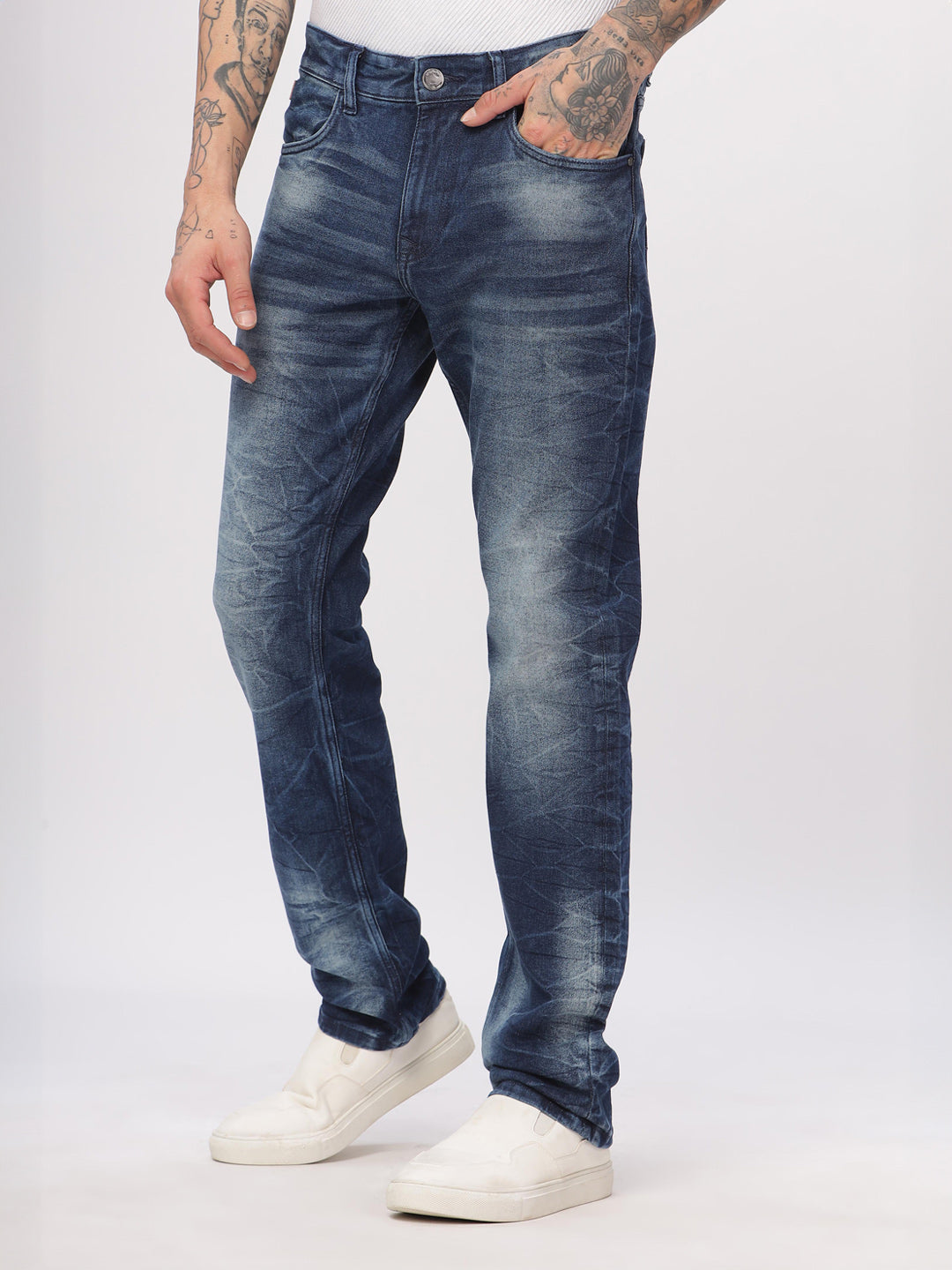 Men Washed Fade Jeans