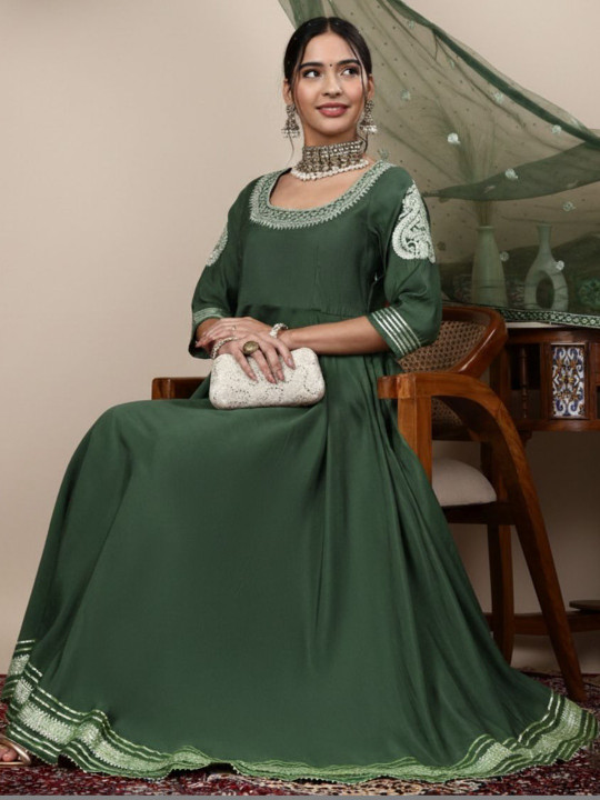 Women Ethnic Motifs Embroidered Tiered Thread Work Kurta with Palazzos & With