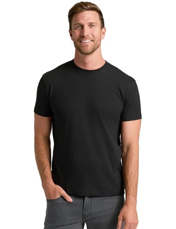 True Classic Men's Cotton Blend Round Neck T-Shirt, Half Sleeve, Black